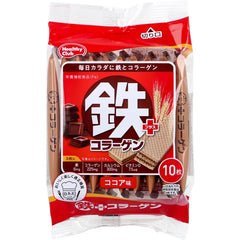 HAMADA Health Club Iron + Collagen Wafers Cocoa Flavor 10 Pieces