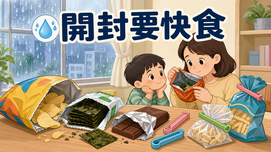 開封零食食物安全指南封面圖，提醒香港濕熱天氣下零食要快食和密封