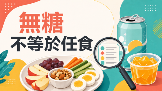 無糖不等於任食封面圖，展示無糖飲品、啫喱、代糖和份量判斷