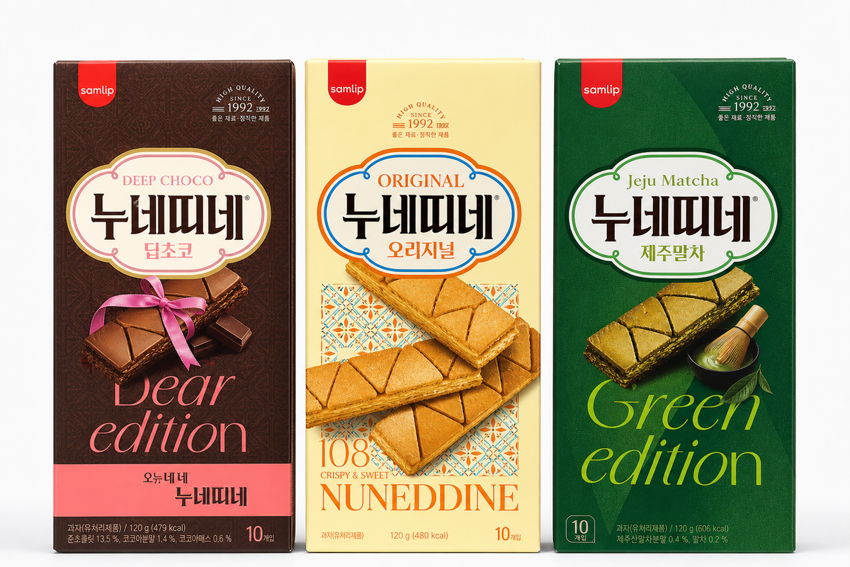 韓國 Samlip Nuneddine 千層酥餅乾三味套裝 產品圖片